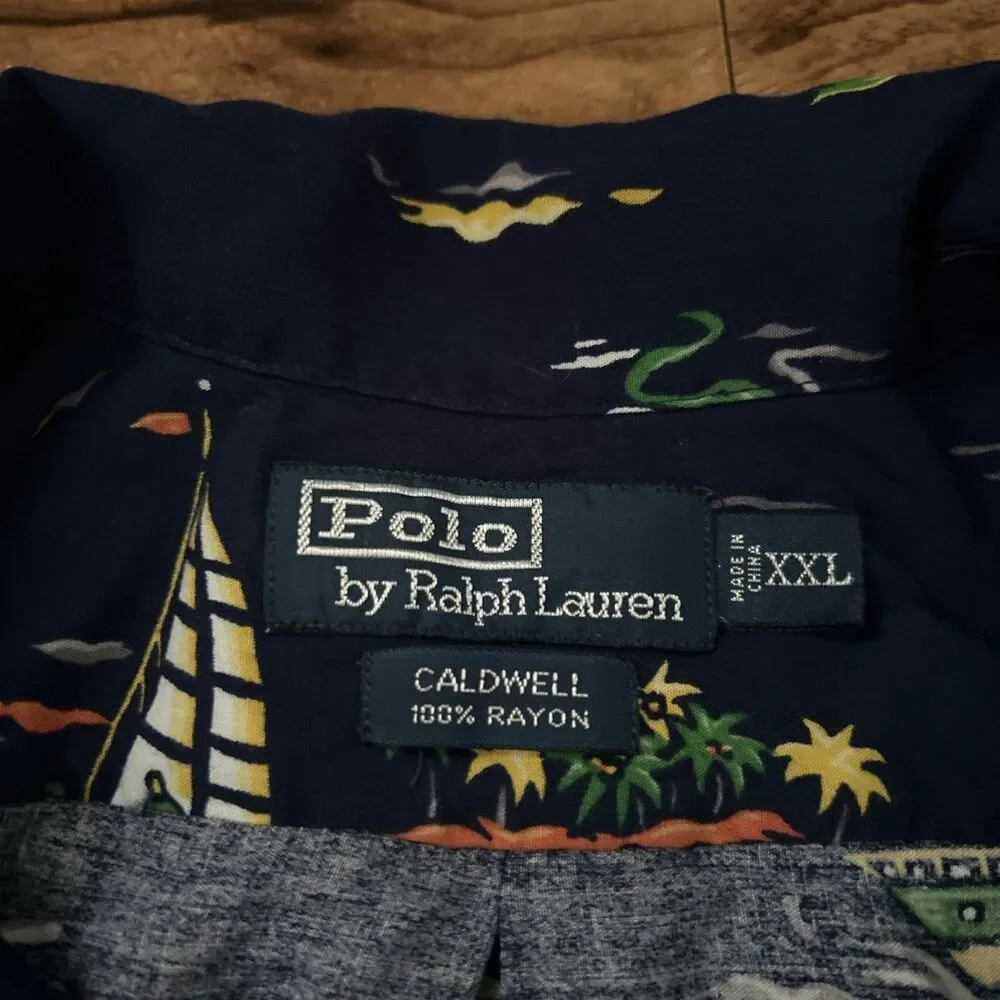 VtG Polo Ralph Lauren Caldwell Men’s XXL Hawaiian Fishing Camp Button Down Shirt